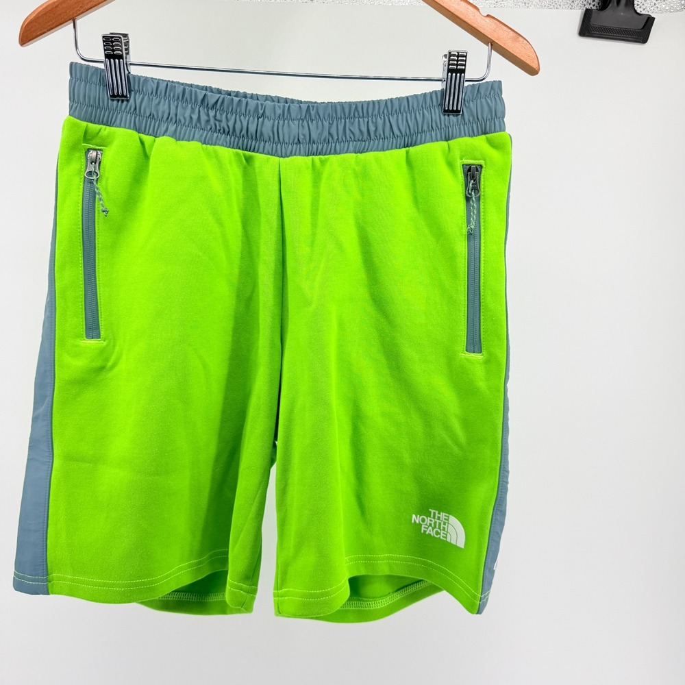 The North Face Men's Tech Short Green Gray Zipper Pockets Small
